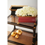 end table cane black gold glass top