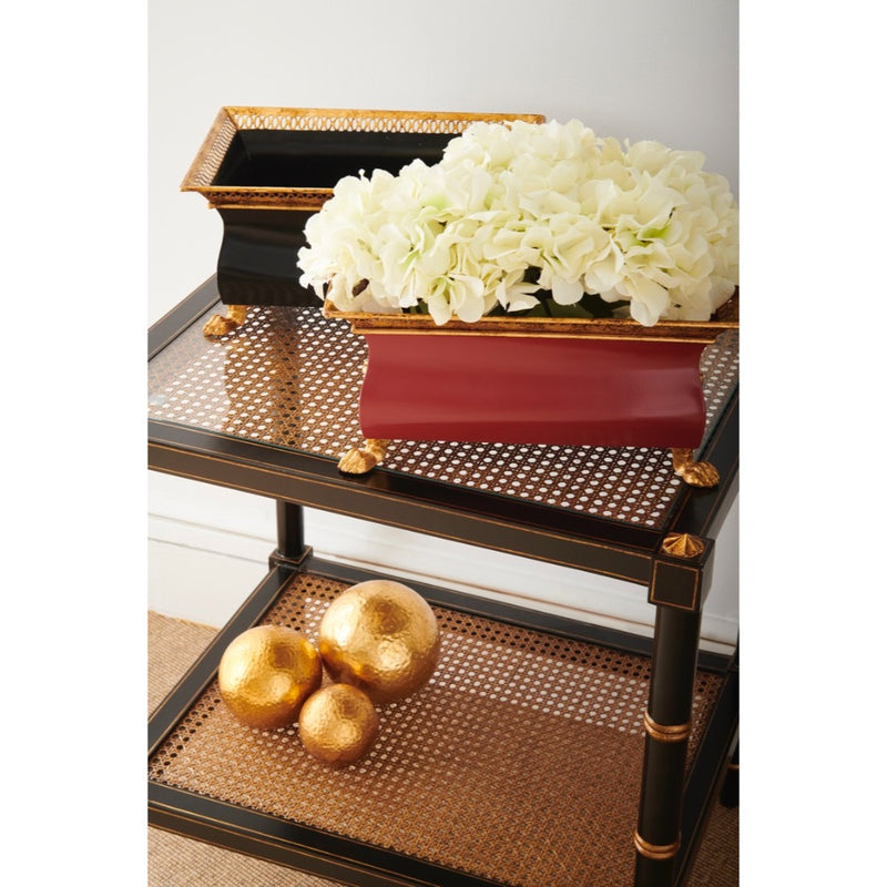 end table cane black gold glass top
