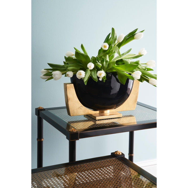 end table cane black gold glass top