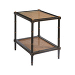 end table cane black gold glass top