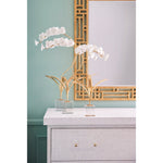gold finish pierced mirror rectangle