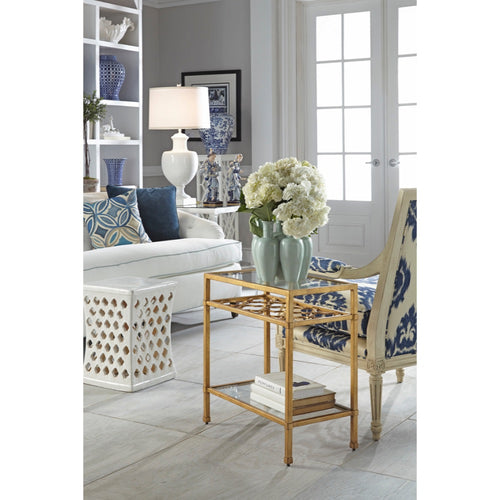 white glaze ceramic bench accent table stool