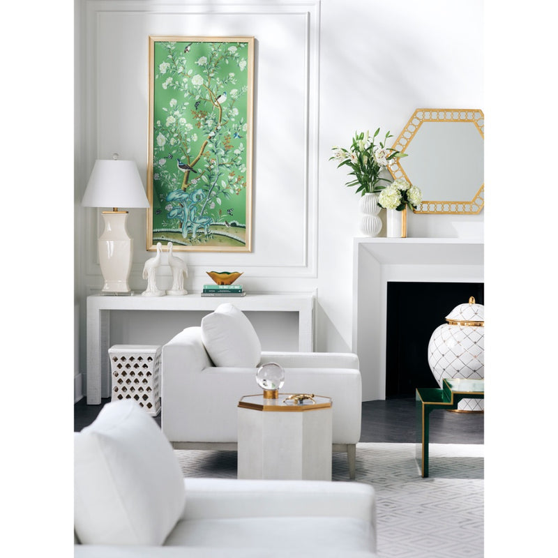 white glaze ceramic bench accent table stool