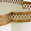 iron antique gold cachepot floral cream 