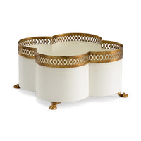 iron antique gold cachepot floral cream 