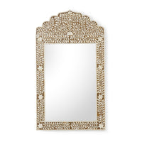 floral vine wall mirror bone inlay brown glitter