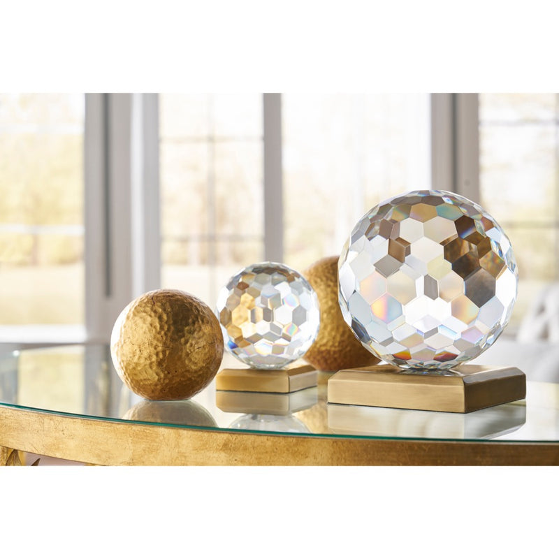 decorative accent hammered gold leaf ball round small