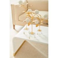 hydrangea on stand square base iron porcelain