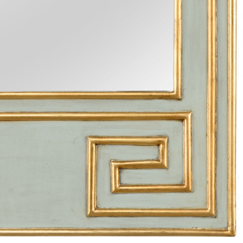antique mint green gold leaf wall mirror hand painted