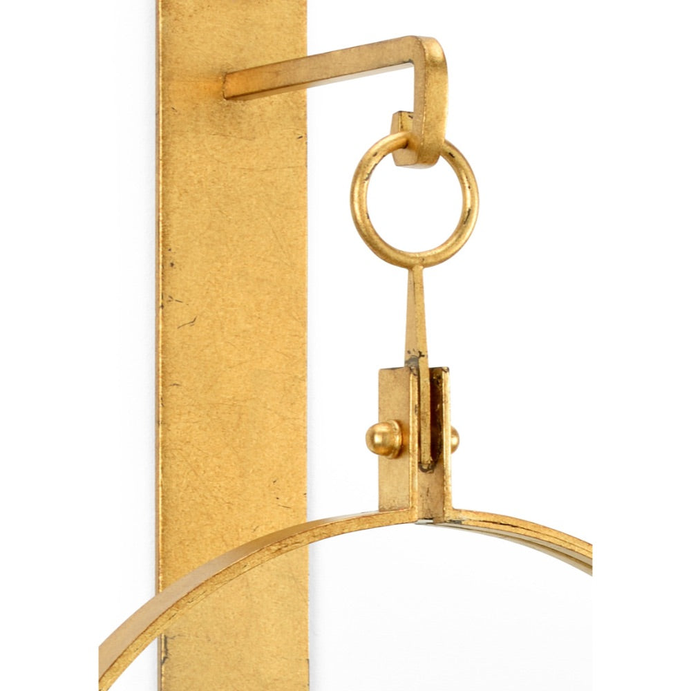 antique gold clear glass accent hanging sconce 