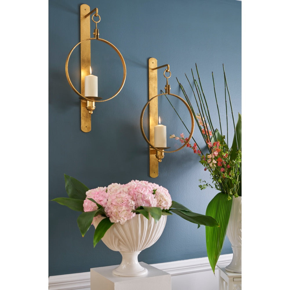antique gold clear glass accent hanging sconce 