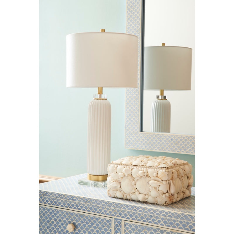 blue cream bone hand layed mirror wood