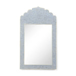 blue cream bone hand layed mirror wood