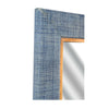 hand wrapped glass cloth rectangle mirror blue