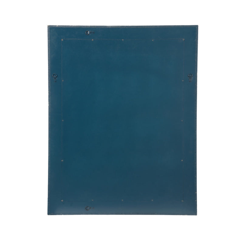 hand wrapped glass cloth rectangle mirror blue