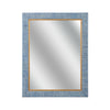 hand wrapped glass cloth rectangle mirror blue