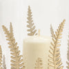 glass hurricane gold fern metal decor 
