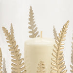 glass hurricane gold fern metal decor 