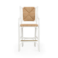 rattan barstool white lacquer finish