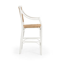 rattan barstool white lacquer finish