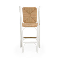 rattan barstool white lacquer finish