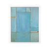 oil on canvas painting abstract blue green gold 