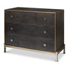  3-drawer grey embossed leather dresser iron shagreen leather