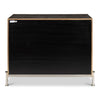  3-drawer grey embossed leather dresser iron shagreen leather