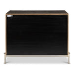  3-drawer grey embossed leather dresser iron shagreen leather