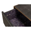  3-drawer grey embossed leather dresser iron shagreen leather
