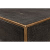  3-drawer grey embossed leather dresser iron shagreen leather