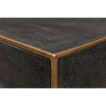  3-drawer grey embossed leather dresser iron shagreen leather
