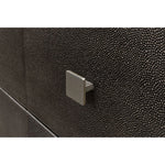  3-drawer grey embossed leather dresser iron shagreen leather