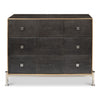  3-drawer grey embossed leather dresser iron shagreen leather