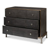  3-drawer grey embossed leather dresser iron shagreen leather