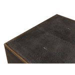  3-drawer grey embossed leather dresser iron shagreen leather