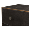  3-drawer grey embossed leather dresser iron shagreen leather