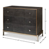  3-drawer grey embossed leather dresser iron shagreen leather