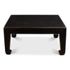 square coffee table reclaimed wood ebony finish Asian style legs