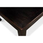 square coffee table reclaimed wood ebony finish Asian style legs