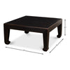 square coffee table reclaimed wood ebony finish Asian style legs