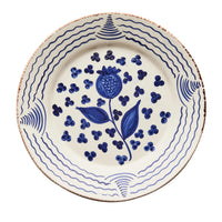 Casa Nuno Blue Pomegranate Dinner Plates (set of 2) by Abigails feature blue floral and berry designs on white.