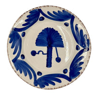 Abigails Casa Nuno Blue Palm Dinner Plates (set of 2) feature blue abstract and geometric designs inspired by Majolica.