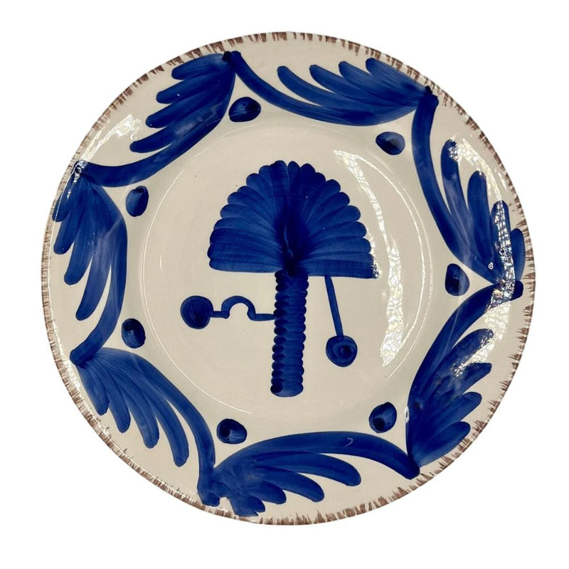 Abigails Casa Nuno Blue Palm Dinner Plates (set of 2) feature blue abstract and geometric designs inspired by Majolica.