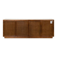 cabinet 4-doors white washed natural pine wood long transitional storage interior shelf