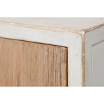 cabinet 4-doors white washed natural pine wood long transitional storage interior shelf