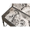 grey leather shagreen box black iron stand marbleized paper interior