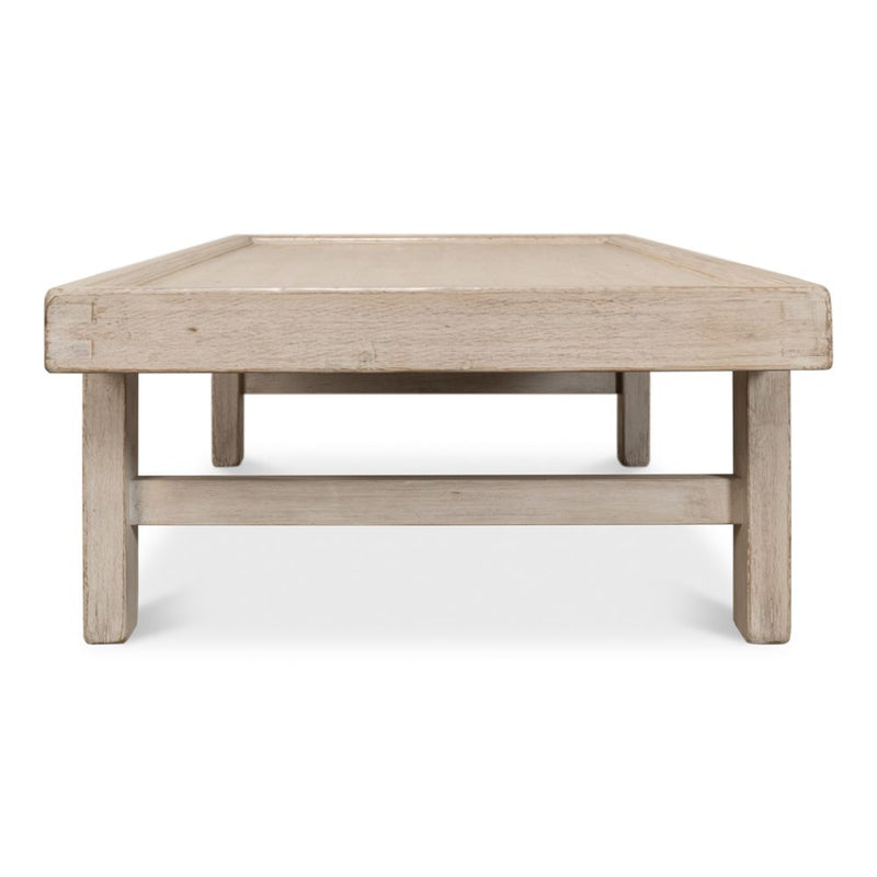 extra long rectangle coffee table wood pine French grey finish
