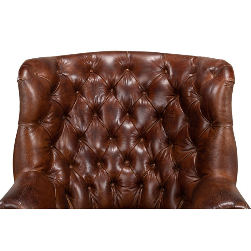Occasional Chair - Welsh - Vintage Cigar Leather