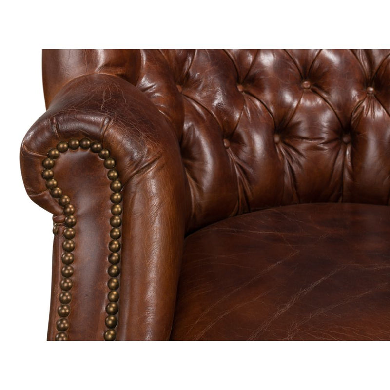 Occasional Chair - Welsh - Vintage Cigar Leather